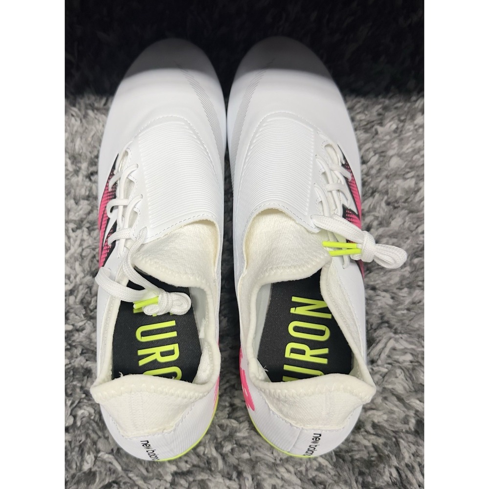 New Balance Soccer Cleats Shoes Mens Size 12 White Neon Furon Dispatch‎ FG V7 - Picture 7 of 9